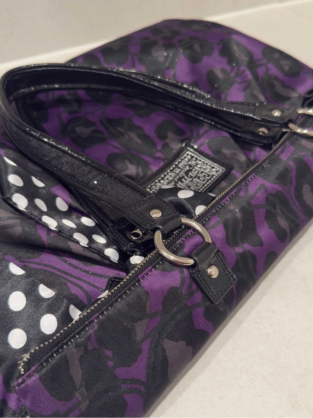 💜 Coach Poppy Ocelot Glam Leopard Print Tote Bag - Picture 13 of 16